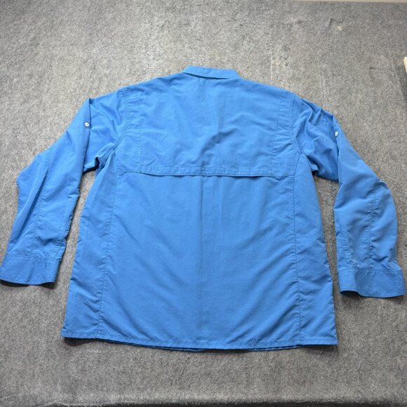 Simms Shirt Men XL Blue Performance Fishing Nylon Long Sleeve Vented Roll Tab 12 - Picture 8 of 14
